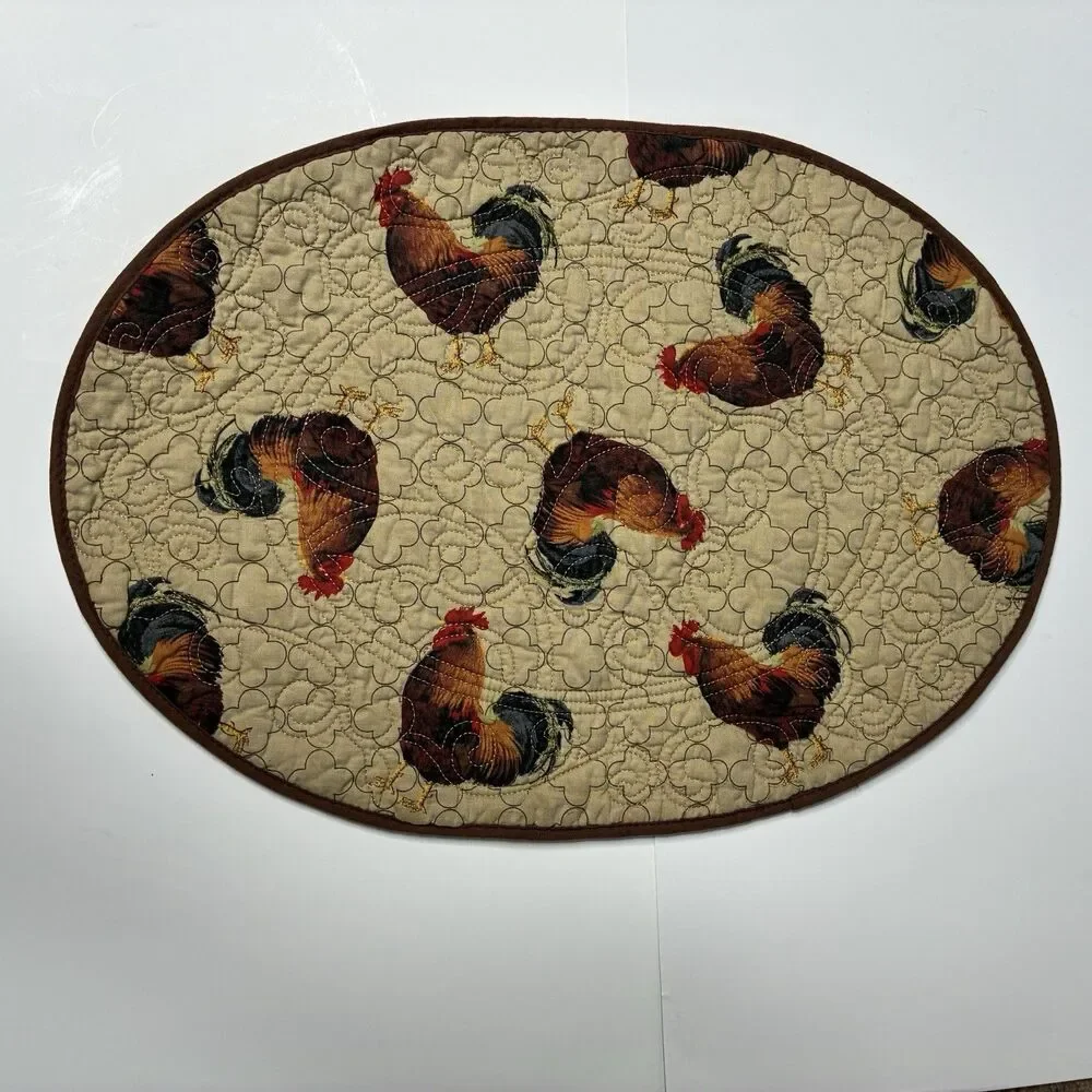 Set Of 4 Rooster Farmhouse Country Vintage Cloth Placemats